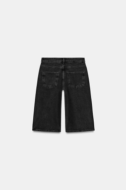 ZARA ДЖИНСОВЫЕ ШОРТЫ СО СРЕДНЕЙ ПОСАДКОЙ — ZW COLLECTION, ЧЕРНЫЙ