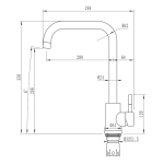 Смеситель для кухни 35k MIXLINE МЛНС-0301 (MLSS-0301) трубчатый излив, п/гайку САТИН