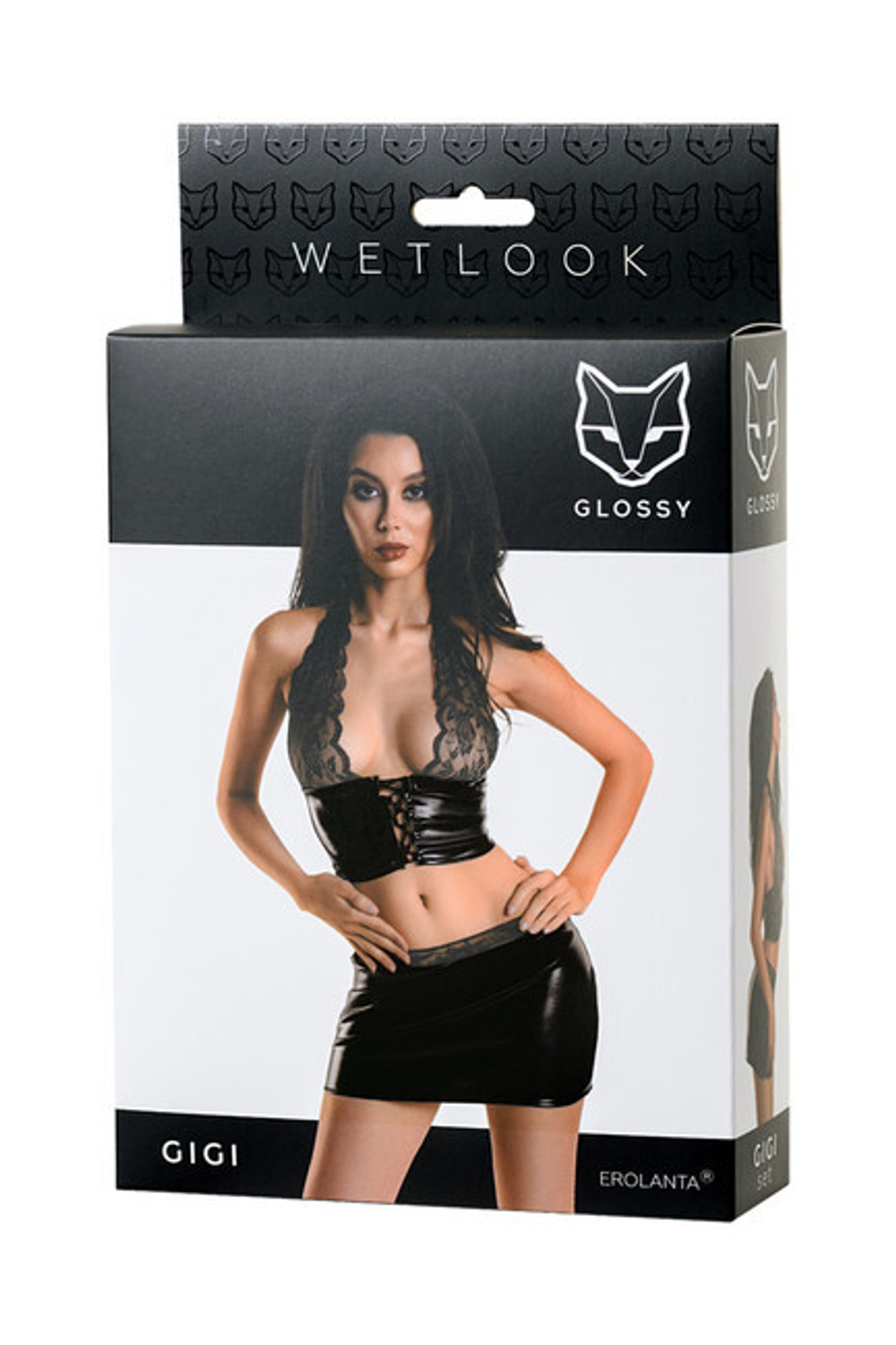 Комплект GLOSSY GIGI черного цвета L (46) (Цвет: черный)