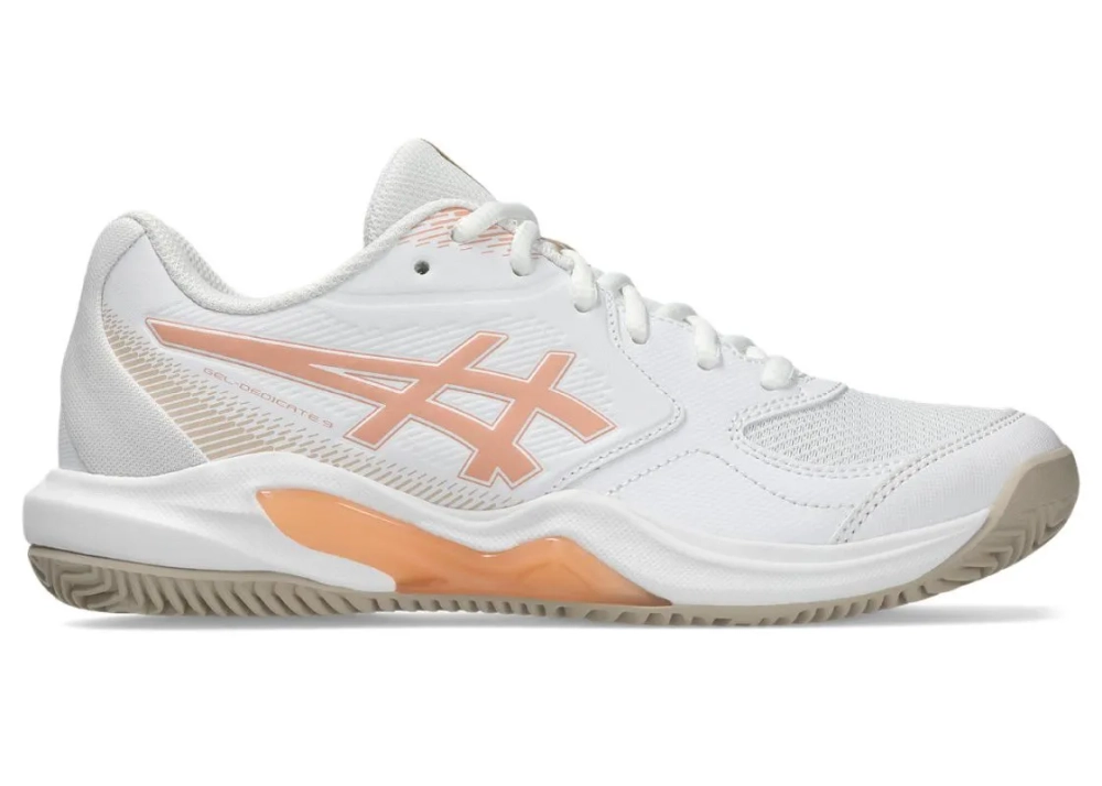 Женские теннисные кроссовки Asics Gel-Dedicate 9 Clay - white/cantaloupe