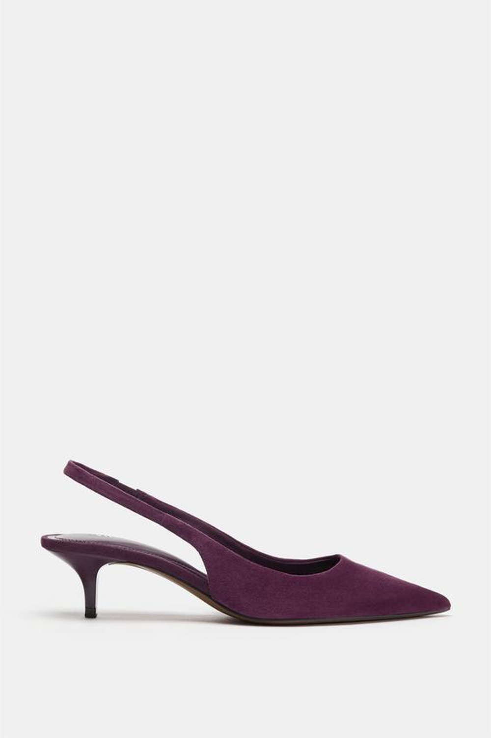 ZARA ЗАМШЕВЫЕ ТУФЛИ-МЮЛИ, ФИОЛЕТОВЫЙ