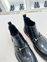 Мужские ботинки челси Gucci с пряжкой — чёрные — фото 7