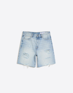 Мужские рваные джинсовые бермуды - BERSHKA