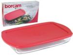 Форма жаропрочная 1,95л прямоугольная 336*190*50мм с пл. крышкой "Borcam"