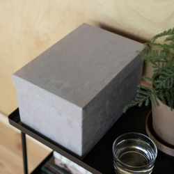 IKEA GJÄTTA  (ИКЕА ГЙЭТТА)  -  Коробка с крышкой - бархат светло-серая 18x25x15 см