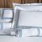 Постельное белье LINE белый - синий сатин делюкс TIVOLYO HOME Турция