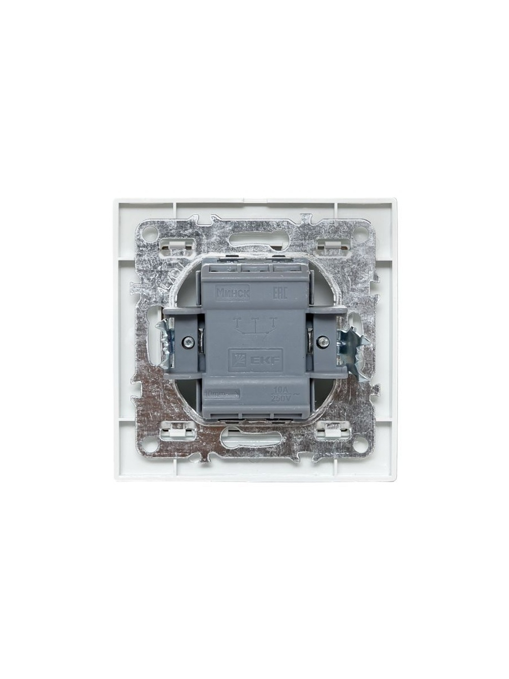 Выключатель 1-кл. СП Минск 10А IP20 бел. Basic EKF ERV10-021-10