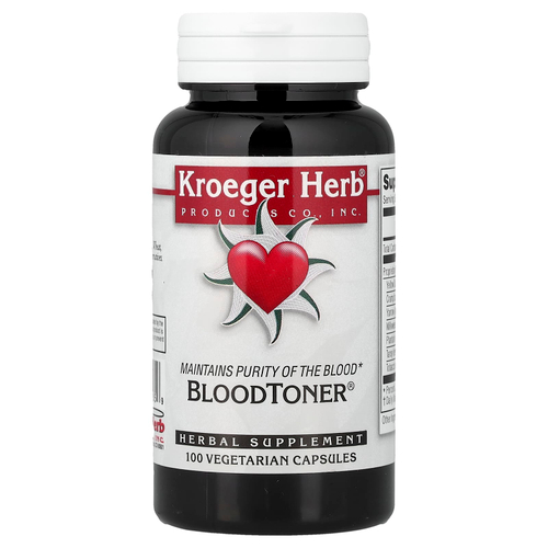 Kroeger Herb Co, Blood Toner, тоник для крови, 100 вегетарианских капсул