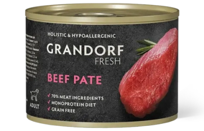 Grandorf Fresh Монопротеиновые консервы из говядины для собак всех пород