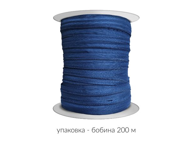 Молния рулонная витая (спираль) Т3 (3 мм) УСИЛЕННАЯ, НА БОБИНЕ, палитра CCC, E040 св.синий / 200 метров