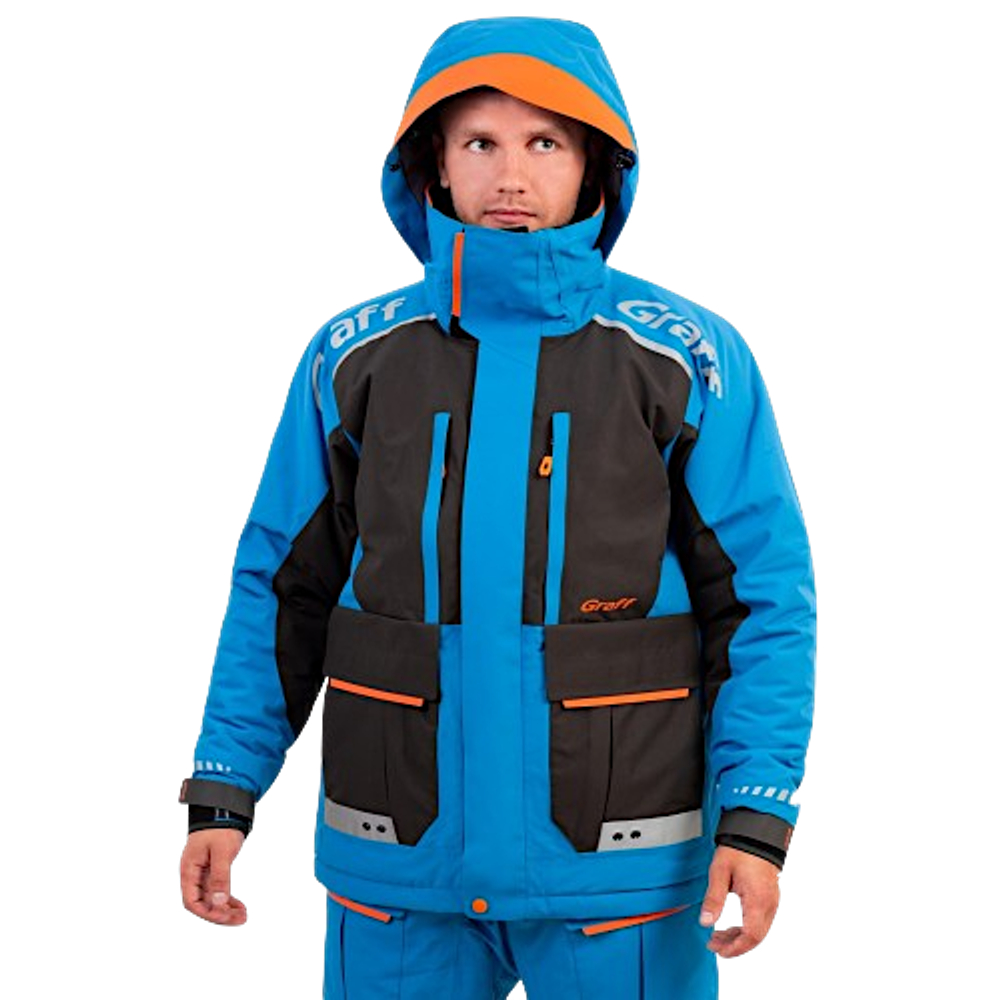 Костюм-Поплавок Graff 215-O-B-3 Зима +5°С -15°С Черный / Голубой Bratex 8/8 -