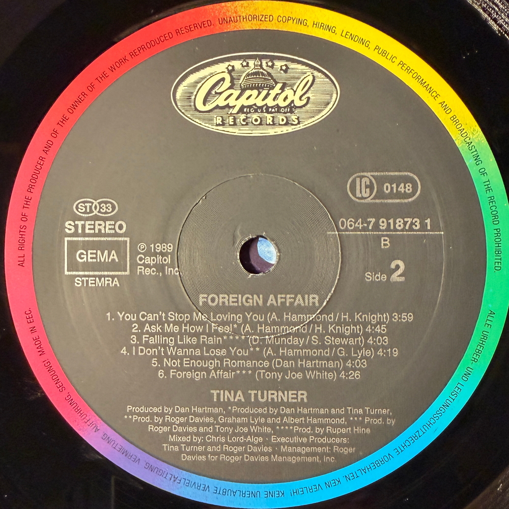 Tina Turner - Foreign Affair (Европа 1989г.)