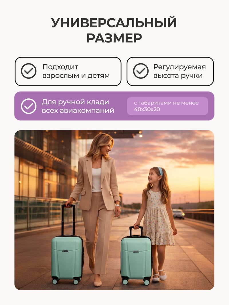 Набор Xs/L ручная кладь и большой Мятный