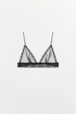 БЮСТГАЛЬТЕР ИЗ ЖОРЖЕТА С КРУЖЕВОМ — ZARA