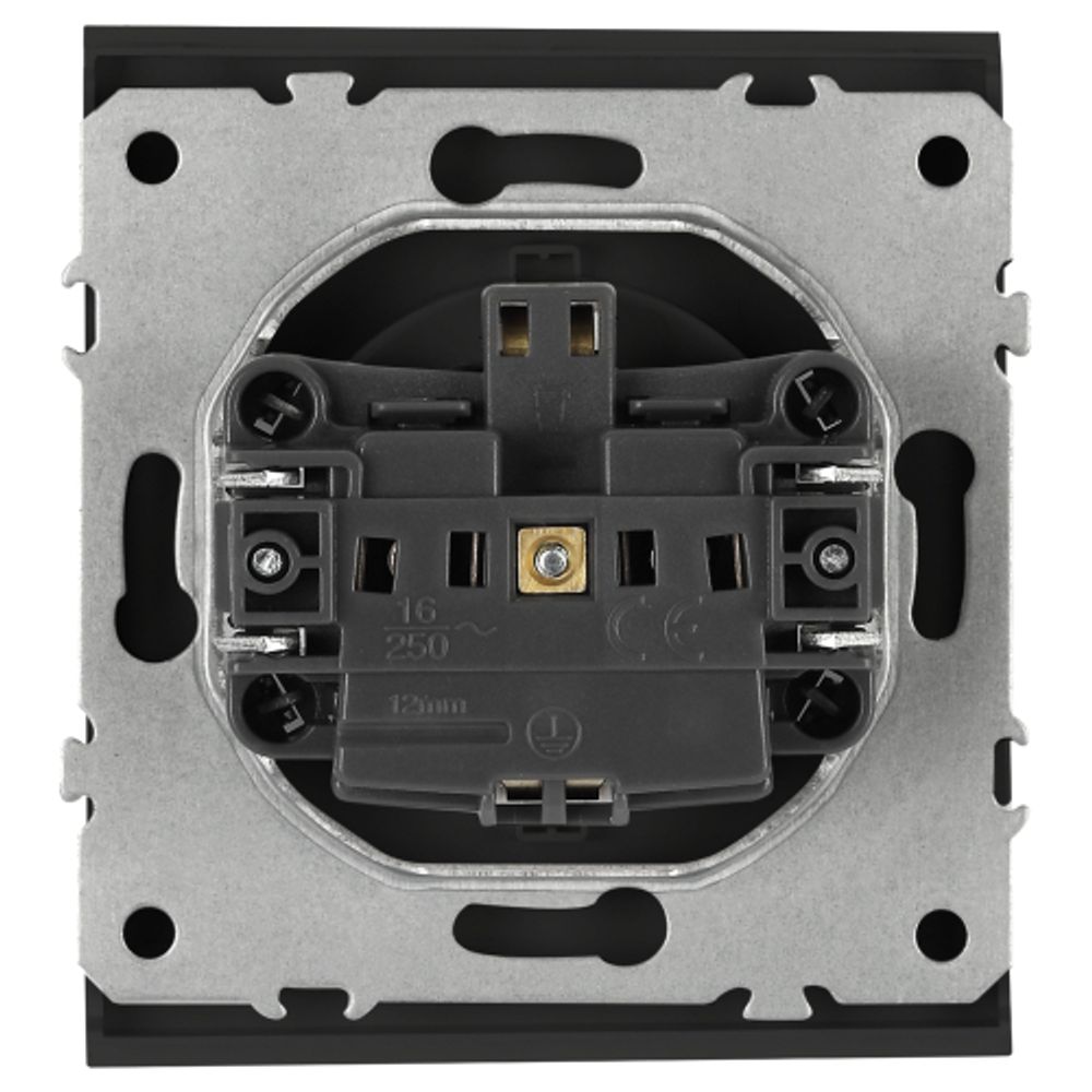 Розетка ЭРА Arktik 16-2102-05 с заземлением 2P+E Schuko со шторками 16А-250В антрацит | Эра Arktik