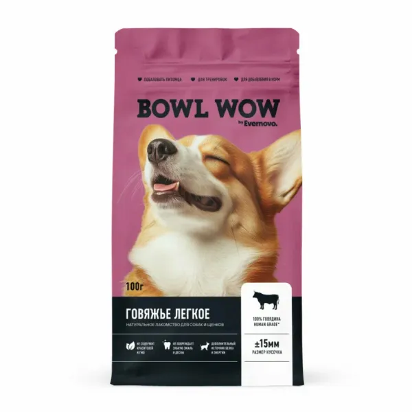 Лакомство BOWL WOW для собак: легкое говяжье