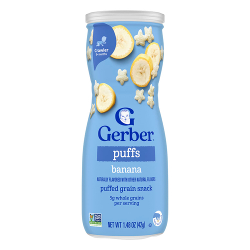 Gerber, Puffs, злаковый снек, для детей от 8 месяцев, банан, 42 г (1,48 унции)