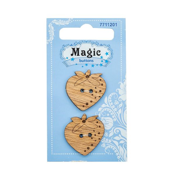 Украшения декоративные: пуговицы Клубника, 2 шт, Magic Buttons LW798-V47