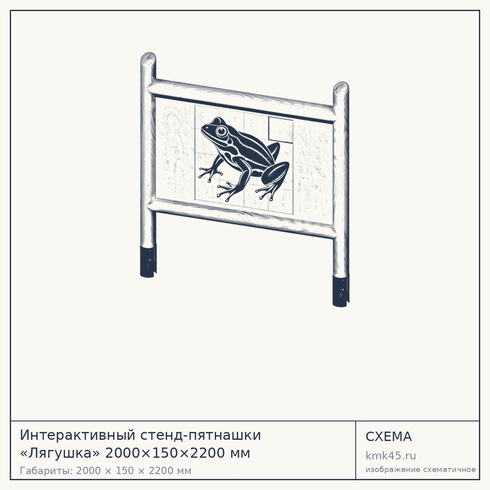 Интерактивный стенд-пятнашки «Лягушка» 2000×150×2200 мм — от 95 000 ₽