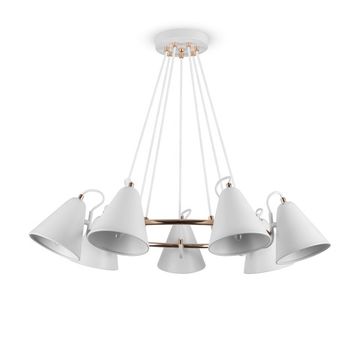 Люстра подвесная 7*E14 FR8001PL-07WG белый/золото Falke Market Freya