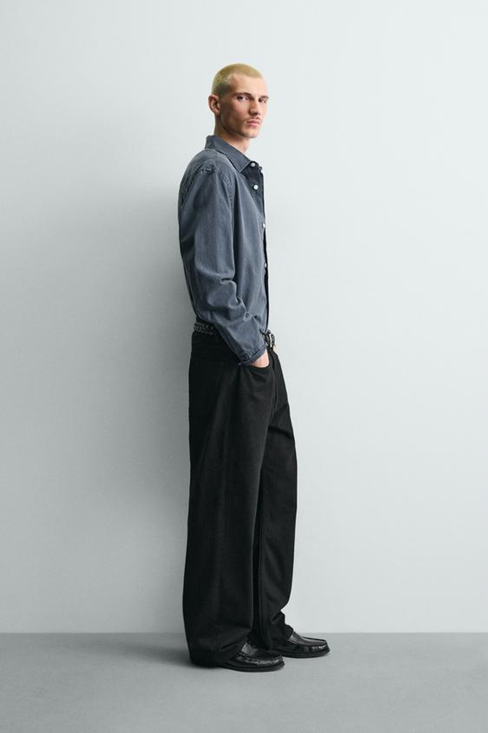 ZARA ДЖИНСЫ СВОБОДНОГО КРОЯ, ЧЕРНЫЙ