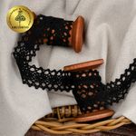 Кружево вязаное (тесьма) 20 мм / 10 метров, 6307-1.03 цв.03 черный, 10 м, Kruzhevo