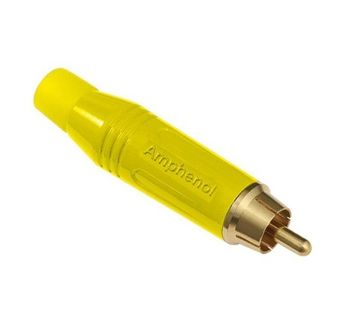 AMPHENOL ACPR-YEL - разъем кабельный, RCA, цвет желтый,покрытие контактов золото