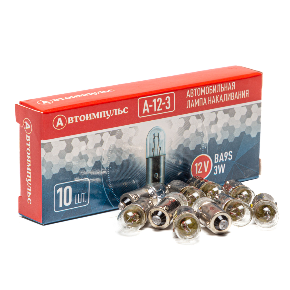 А12-3 IM Автолампа накаливания T3W, 12 В, 3 Вт, BA9S