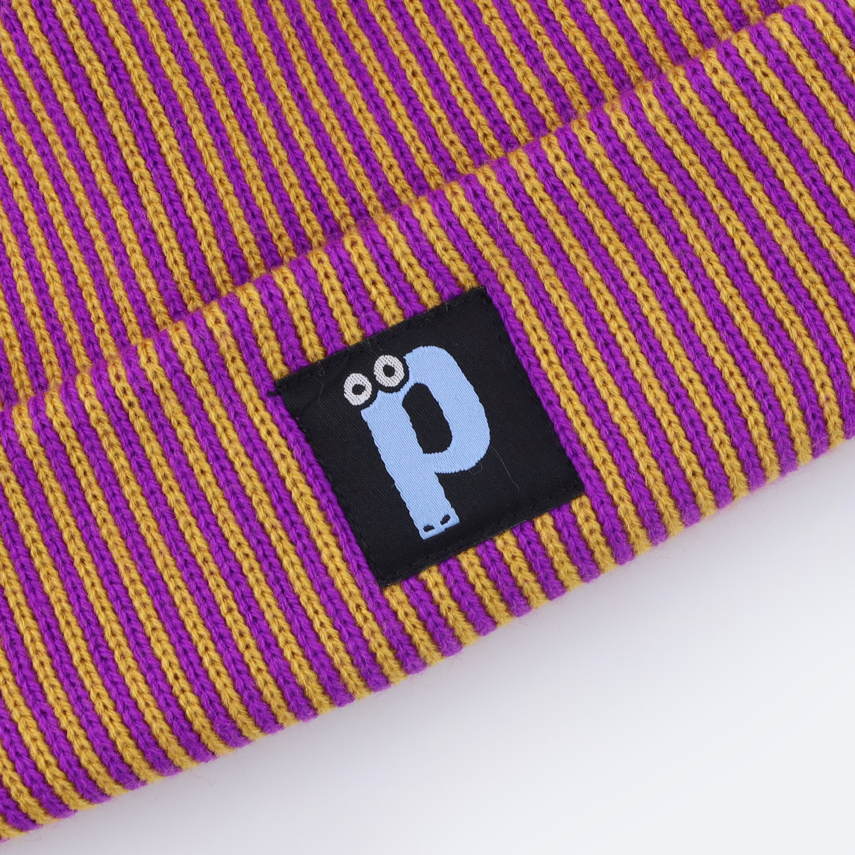 Шапка Postaments Stripes (mustard/violet) артикул: - купить в магазине Дайс