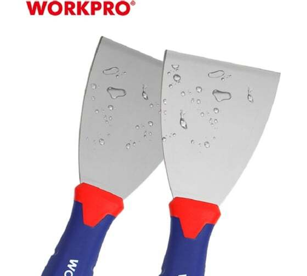 Шпатель WORKPRO гибкий, нержавеющая сталь, 100 мм WP321012