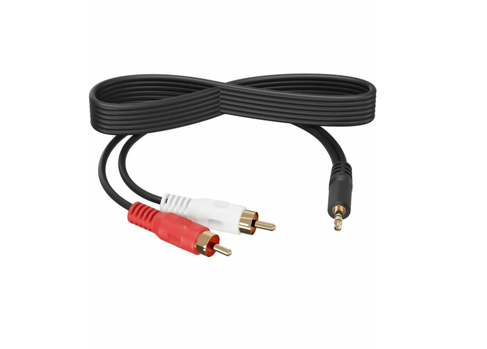 Кабель аудио mini jack 3.5 mm - 2xRCA черный 1.5 м