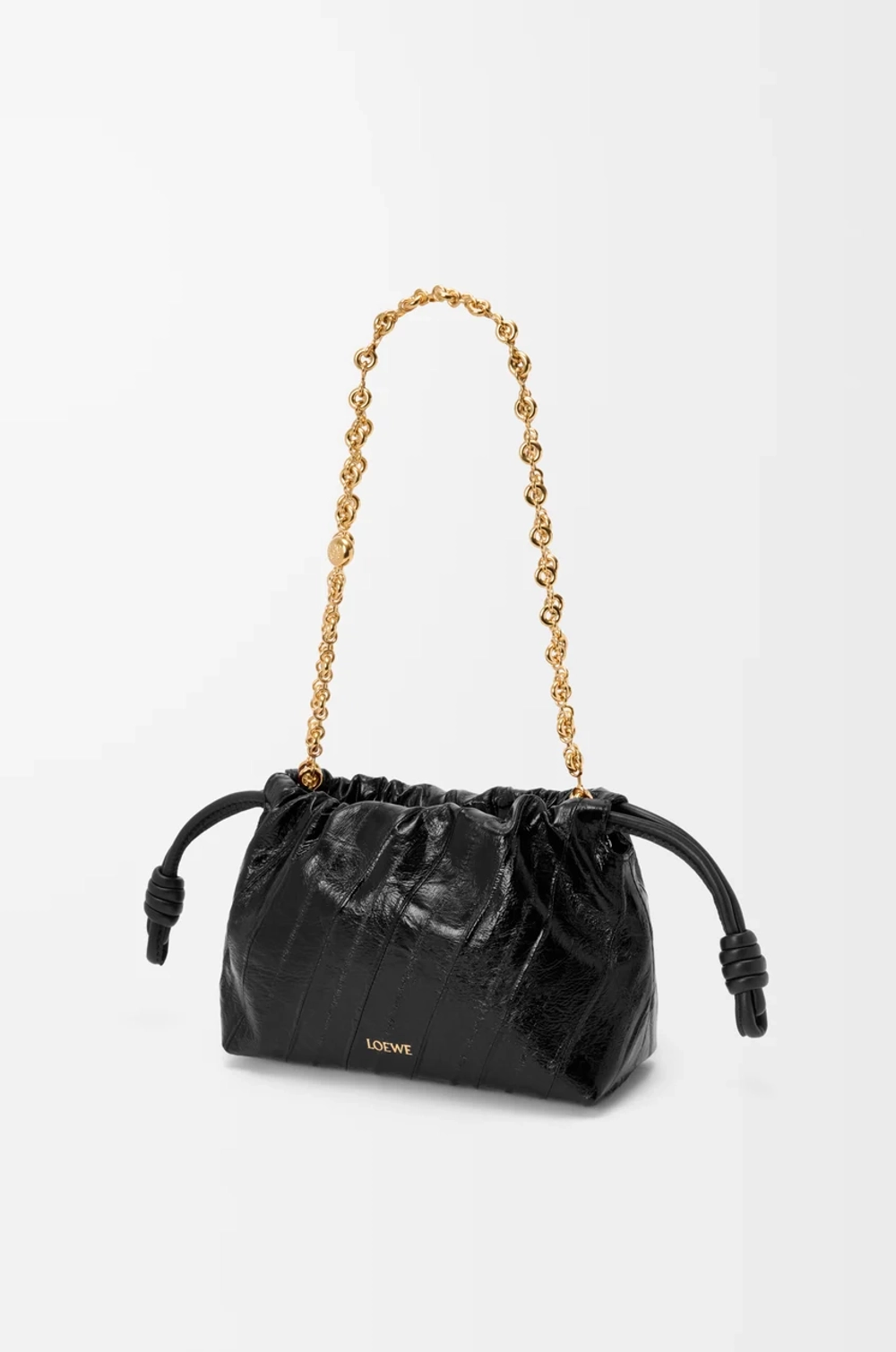 Loewe Сумка-мини Flamenco с имититацией рыбы-миксины, черный