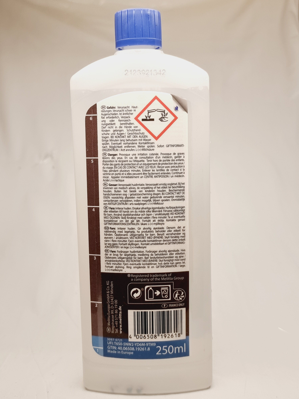 Жидкость для удаления накипи Melitta 96056 250 мл (Из Финляндии)