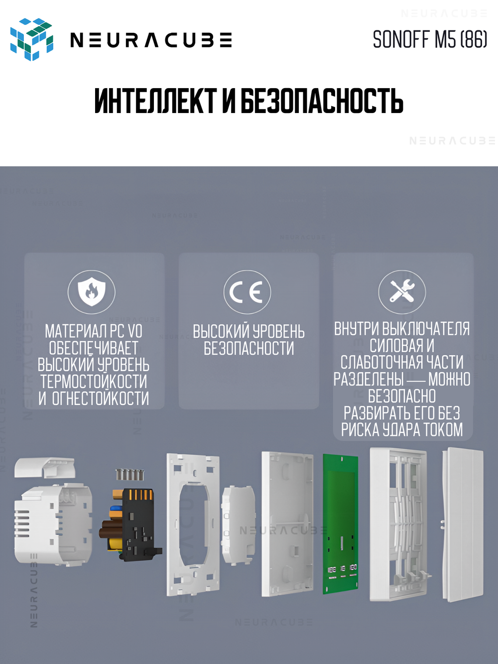 Умный WiFi (Matter) выключатель Sonoff M5-1C-86W (Работает с Яндекс Алисой)