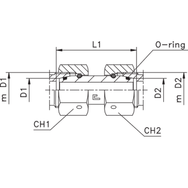 Соединение PNN DS08 16х1.5 - DL08 14х1.5