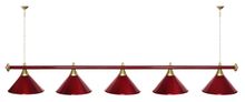 Лампа STARTBILLIARDS 5 пл. (плафоны золотые,штанга хром,фурнитура золото)