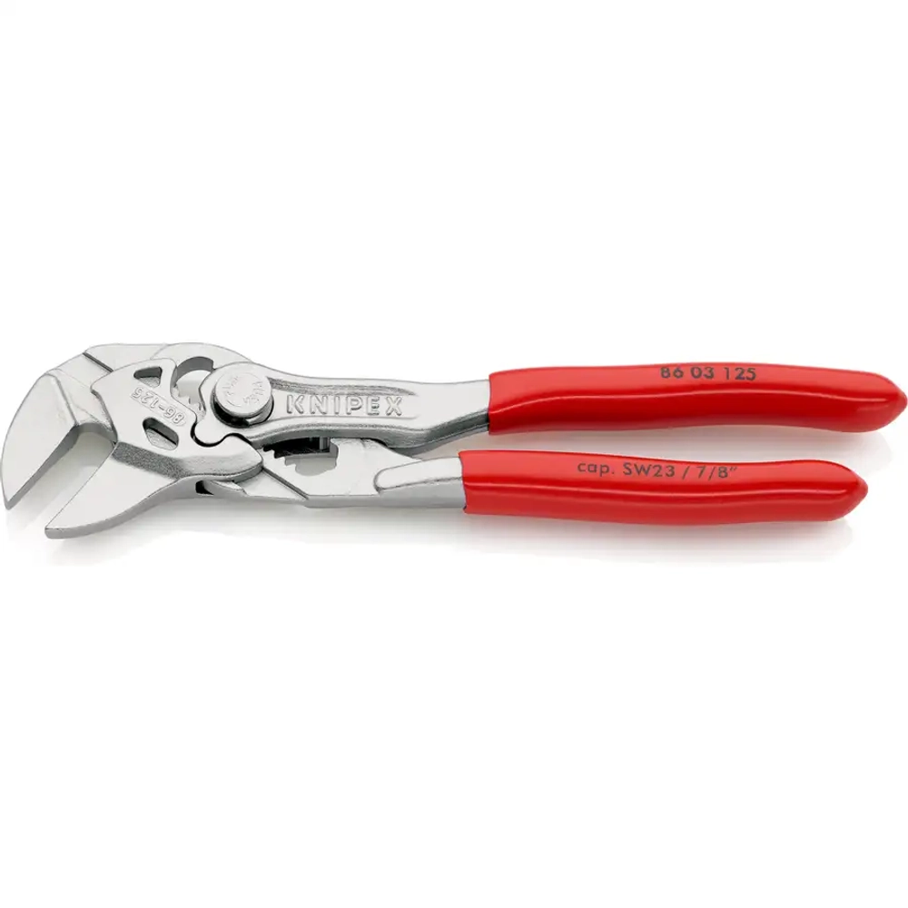 миниатюрный цанговый ключ переставные клещи хромированные 125 мм Knipex 86 03 125 SB