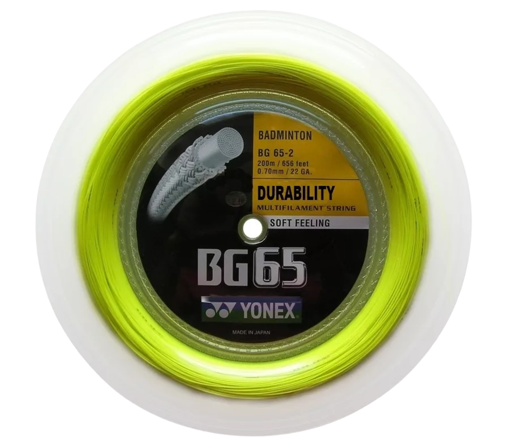 Струны для бадминтона Yonex BG 65 (200 m) - yellow