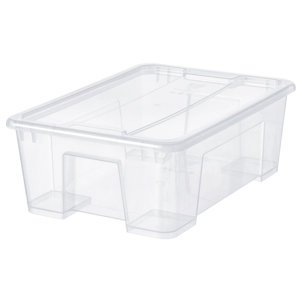 IKEA SAMLA  (ИКЕА САМЛА)  -  Контейнер с крышкой - прозрачный 39x28x14 см/11 л