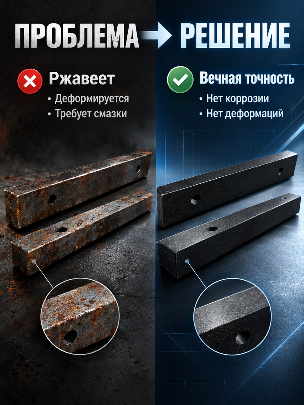 Линейка поверочная гранитная ШП-ТК 500х100х50 мм кл. 00