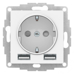 ATLASDESIGN РОЗЕТКА 16А c 2 USB A+A, 5В/2,4А, 2х5В/1,2А, механизм, ЛОТОС