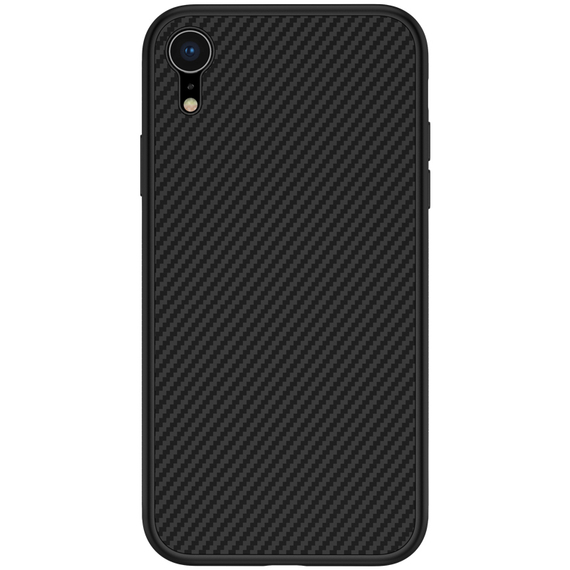 Чехол от Nillkin для смартфона iPhone XR, серия Synthetic Fiber (покрытие синтетический карбон)