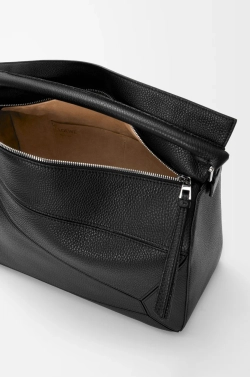Loewe Большая сумка Puzzle мягкой зернистой телячьей кожи, черный