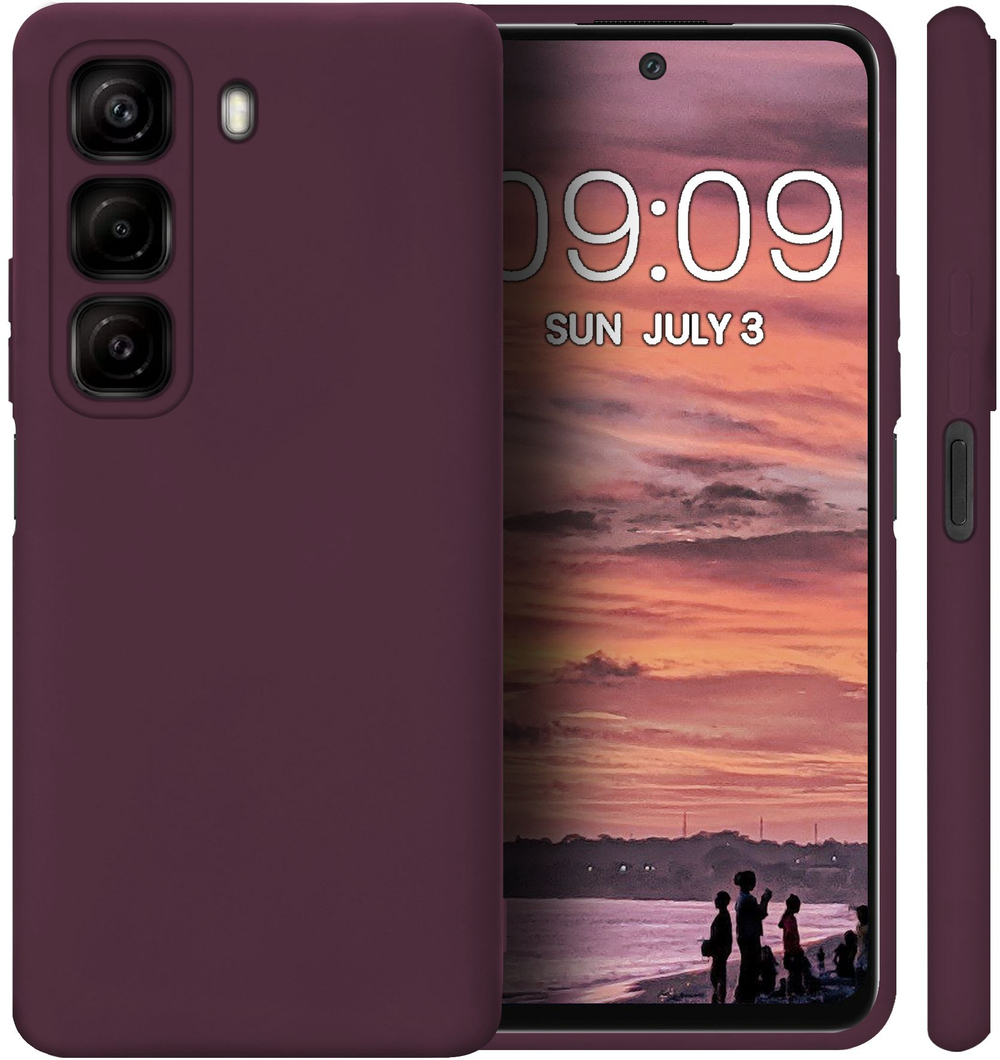 Мягкий Soft Touch чехол из силикона для INFINIX HOT 50 4G (не 5G / PRO!) с бархатной подкладкой