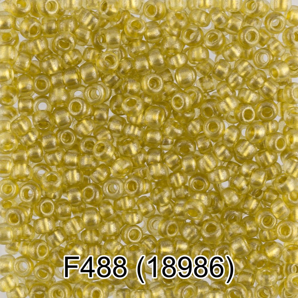 Бисер Gamma 10/0 (2.3 мм), 50 г, F488 желтый, 18986, круглый 6