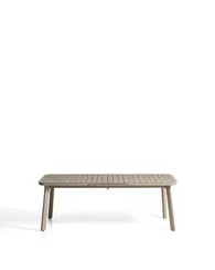Раздвижной уличный стол Izola из алюминия с бежевой отделкой, 220 (280) x 100 см
