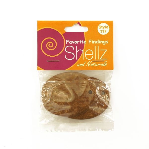 Пуговицы кокос на ножке, Shellz & Natural Coconut Dangle, оранжевый, 2 шт, Blumenthal Lansing