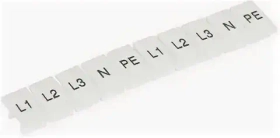 Маркировка клеммного ряда, ширина 8 мм (символы L1, L2, L3, N, PE) (уп. 100 шт.) MTU-6ML 54754