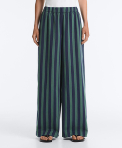 OYSHO Широкие брюки в полоску из смесового хлопка, зеленый
