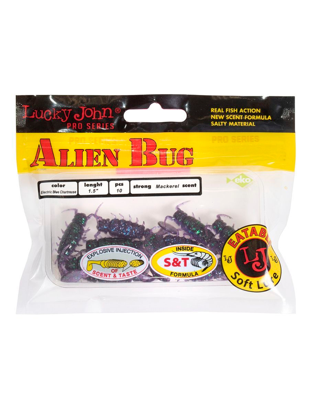 Виброхвосты съедобные искусственные LJ Pro Series ALIEN BUG 1,5in (03.81)/T48 10 шт. в упак.